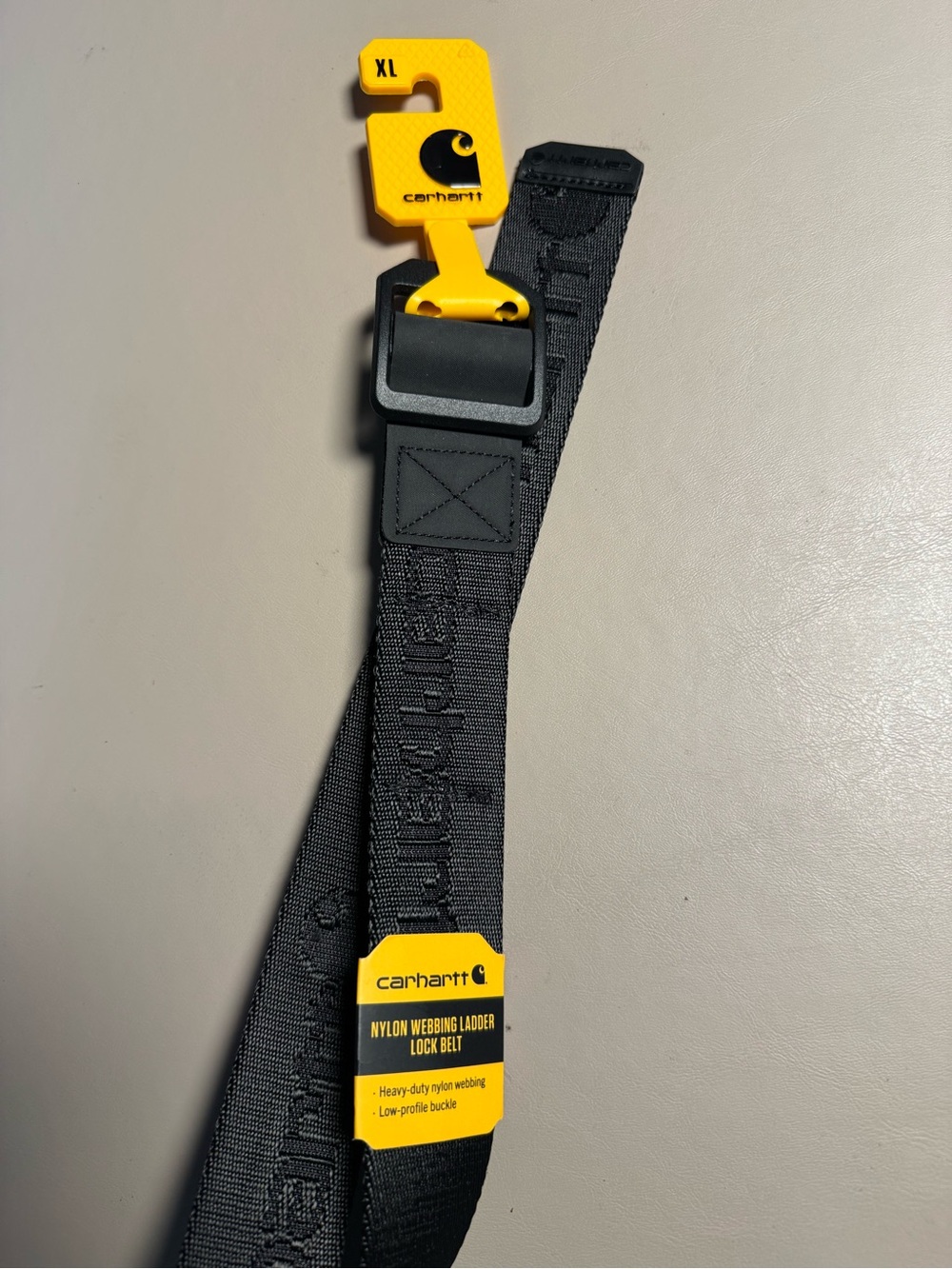 Carhartt Black Nylon Webbing Belt with Ladder Lock Buckle